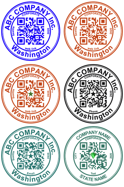 Sample Company Seals With QR Code